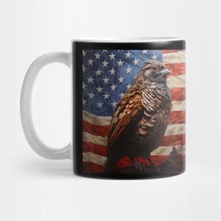 Quail with American Flag Mug